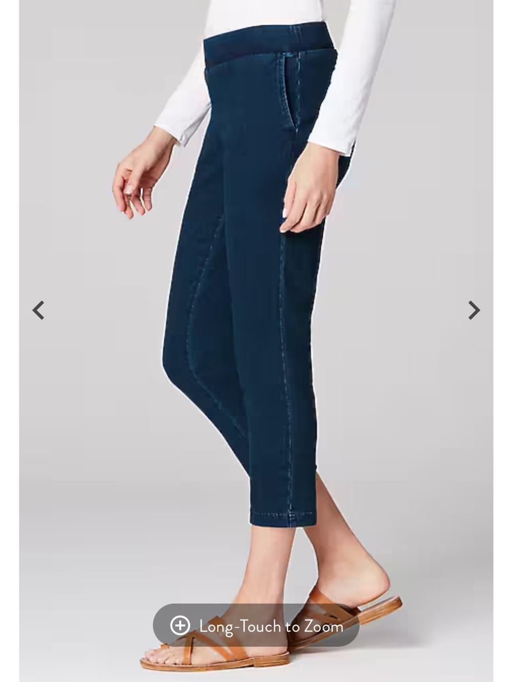 Pure Jill Indigo Knit Cropped Slim-Leg Pull On Jegging Jeans Pants size XL - Picture 3 of 9